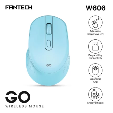 Fantech Go W606 Wireless Mouse – Blue Color