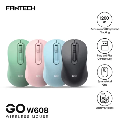 Fantech Go W608 Wireless Mouse – Blue Color