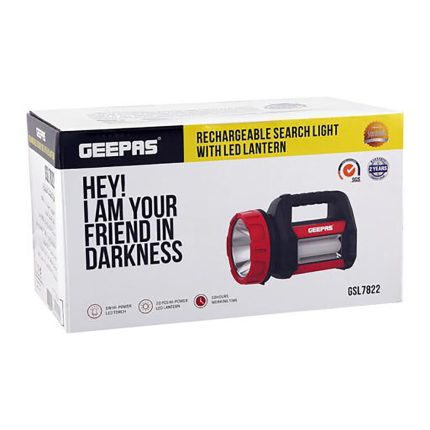 Geepas Rechargeable Search Light With Lantern GSL7822