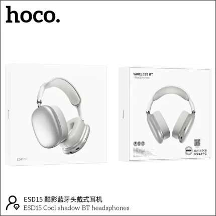 Hoco ESD15 Wireless Bluetooth Headphones – Silver Color