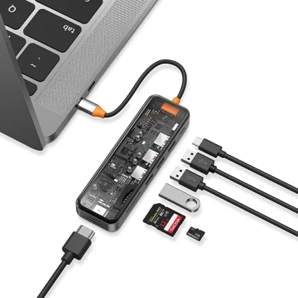 WiWU Space Gray USB C 7-In-1 3.0 Ports Type C Hub Adapter (CB007)