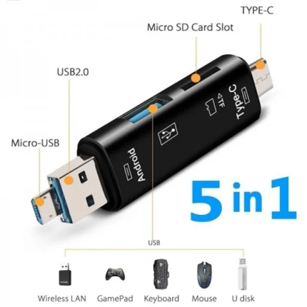 Multifunction OTG Card Reader- Type-C/USB /Micro USB/Micro SD Memory Card Reader