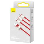 Baseus One-For-Three Data Cable USB To M+L+C (CASX010009) – Red Color